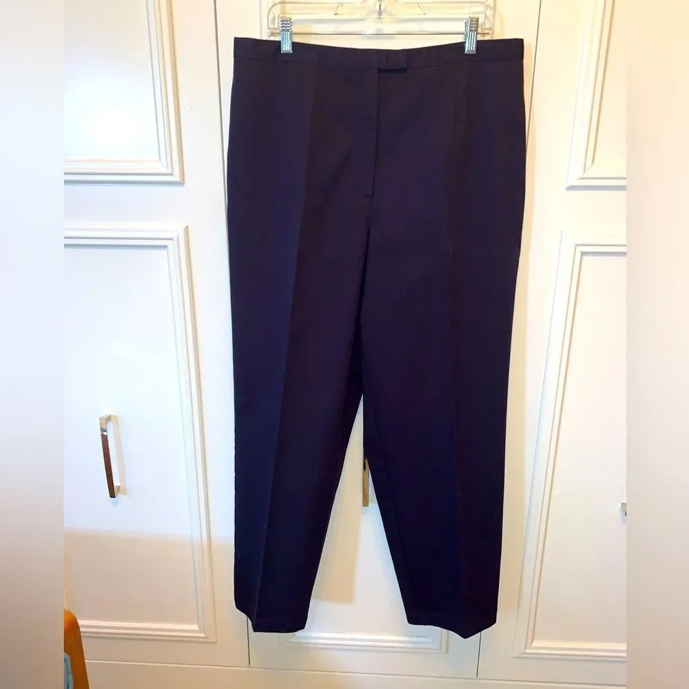 Talbots flat‎ front straight leg black trousers 18